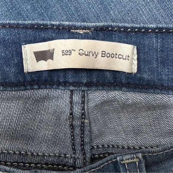 {Levi's} "529 Curvy Bootcut" Slim Boot Cut Stretch Denim Jeans - Picture 5 of 7